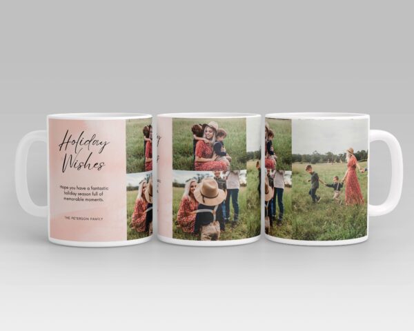 Holiday Wishes 3 Pic Collage Mug